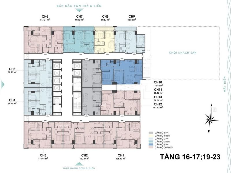 Phối cảnh tầng 16-27 và 23-27